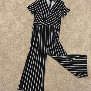 Tribal Black and White Striped Jumpsuit